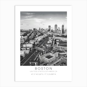 Boston United States Black And White Art Print