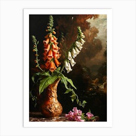 Baroque Floral Still Life Foxglove 3 Art Print