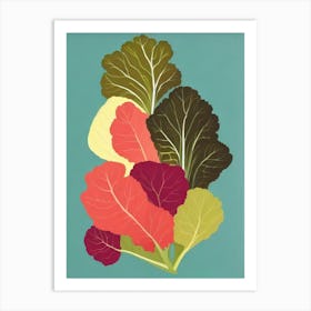 Mustard Greens Bold Graphic vegetable Art Print