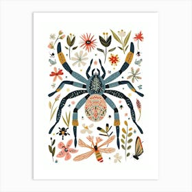 Colourful Insect Illustration Tarantula 13 Art Print