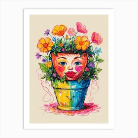 Flowers In A Pot Art Print