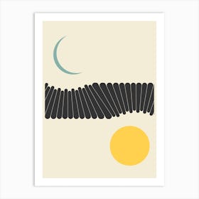 Moon Wall Sun Abstract Minimal Art Print