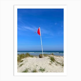 Flag On The Beach Art Print