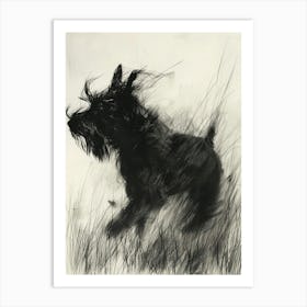 Glen Of Imaal Terrier Dog Charcoal Line 2 Art Print