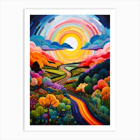 Multilayered English Landscape Art Print