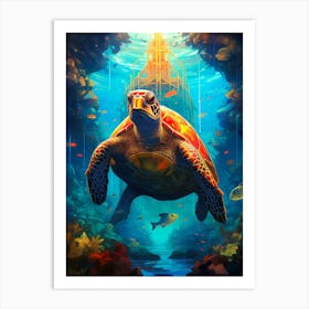 Underwater Sea Turtle Art Print