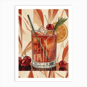 Art Deco Rosemary Cocktail 2 Art Print