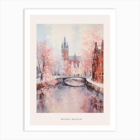 Dreamy Winter Painting Poster Bruges Belgium 1 Art Print