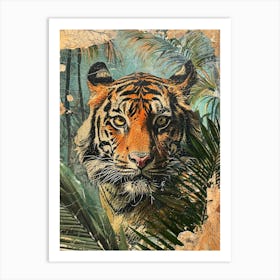 Kitsch Tiger Collage 1 Art Print