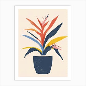 Bromeliad Plant Minimalist Illustration 7 Art Print