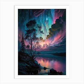 Aurora Borealis - Pink and Blue Art Print