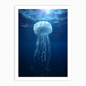 Moon Jellyfish Ocean Realistic 1 Art Print