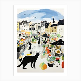 The Food Market In Vienna 5 Illustration Art Print