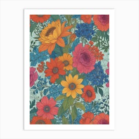 Floral Wallpaper 4 Art Print