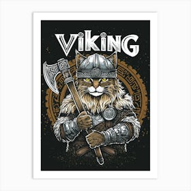 Viking Cat 1 Art Print