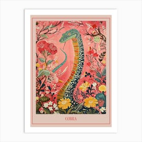 Floral Animal Painting Cobra 6 Poster Art Print