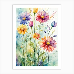 Watercolor Flowers 14 Art Print