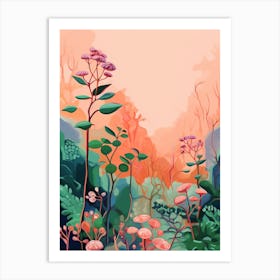 Boho Wildflower Painting Meadow Rue 1 Art Print
