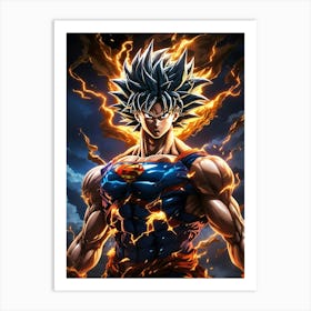 Son Goku Superman Fusion Forms Art Print