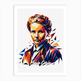 Marie Curie 03 Portrait WPAP Pop Art Art Print