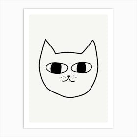 Cute Cat Drawing Illustration Art Print