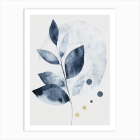 Blue Leaves Canvas Print 3 Art Print