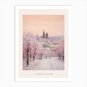 Dreamy Winter Painting Poster Edinburgh Scotland 1 Art Print