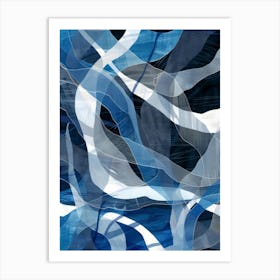 Abstract Blue And White Painting Art Print