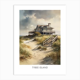 Tybee Island Watercolor 1travel Poster Art Print