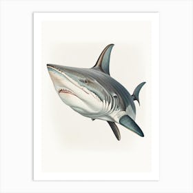 Shark Close Up 1 Vintage Art Print
