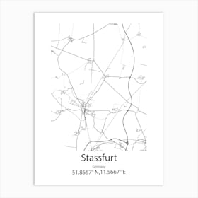 Stassfurt,Germany Minimalist Map Póster