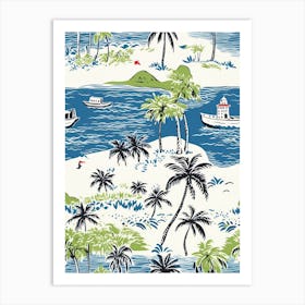 Zanzibar, Tanzania, Inspired Travel Pattern 2 Art Print