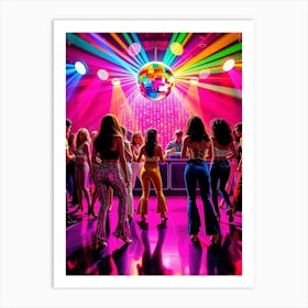 80´s Disco Dancers Illustration Art Print