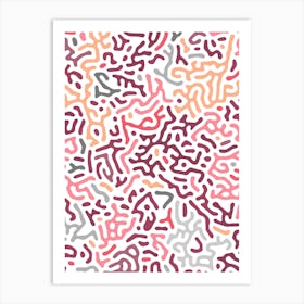 Organic Digital Shapes Pink Orange Art Print