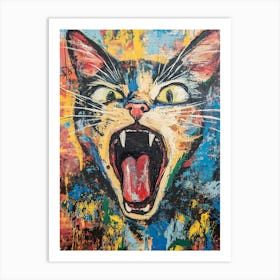 Screaming Cat 9 Art Print