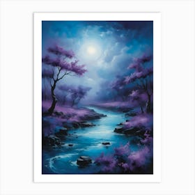 Moonlight River Art Print