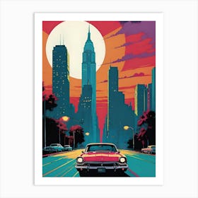 New York City At Sunset Art Print