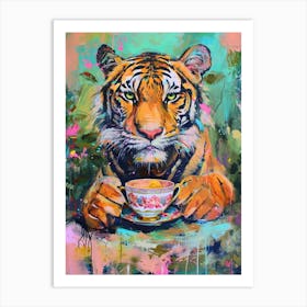 Kitsch Tiger Tea Party 4 Art Print