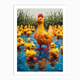 Ducks In Water Art Print