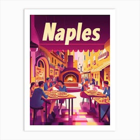 Aihrgdesign A 1970s Inspired Travel Poster For Naples Depicti Ae462572 913d 44d9 80c3 7d6913cf9220 1 Art Print