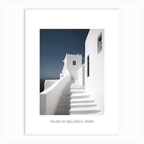 Poster Of Santorini, Greece, Photography In Black And White 4 Art Print