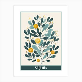 Sequoia Tree Flat Illustration 2 Poster Art Print