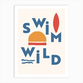 Wild Swim in the Ocean II Art Print