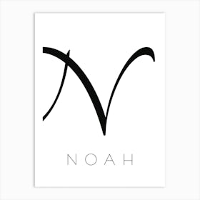 Noah Typography Name Initial Word Art Print