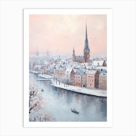 Dreamy Winter Painting Copenhagen Denmark 2 Art Print