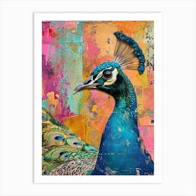 Kitsch Peacock Collage 4 Art Print