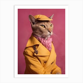Cat In A Trench Coat, funny cat, cat christmas funny, funny cat tree, funny cat sweater, funny cat products, cat cat funny, cat funny cat, cat silly, funny about cats, funny cat funny, Art Print