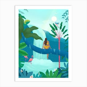 Girl in Jungle Art Print