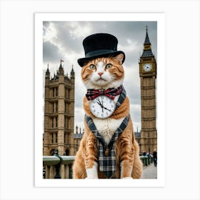 Kitty Chronicles: Selfies from World Wonders Big Ben Cat London Art Print