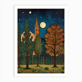 William Morris Moonlight In The Park 4 Art Print